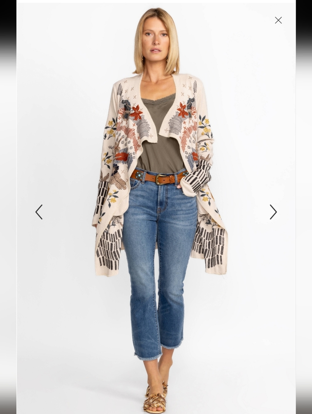 Johnny Was Sarina Wrap Open-Front Knit Cardigan Sweater - Picture 3 of 13